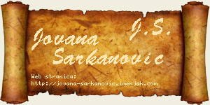 Jovana Šarkanović vizit kartica